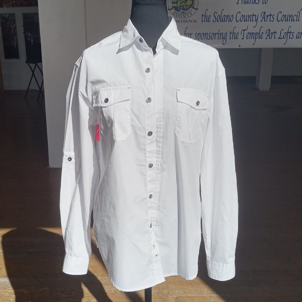 Bruno white button down long sleeve shirt
